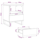 sengeborde 2 stk. 40x35x50 cm konstrueret træ sonoma-eg