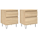 sengeborde 2 stk. 40x35x50 cm konstrueret træ sonoma-eg