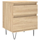 sengeborde 2 stk. 40x35x50 cm konstrueret træ sonoma-eg