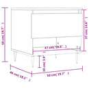 sofabord 50x46x50 cm konstrueret træ hvid