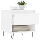 sofaborde 2 stk. 50x46x50 cm konstrueret træ hvid højglans