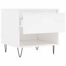 sofaborde 2 stk. 50x46x50 cm konstrueret træ hvid højglans