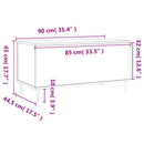 sofabord 90x44,5x45 cm konstrueret træ brun egetræsfarve