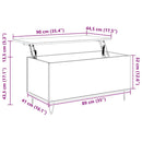 sofabord 90x44,5x45 cm konstrueret træ røget egetræsfarve