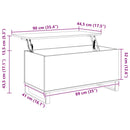sofabord 90x44,5x45 cm konstrueret træ røget egetræsfarve