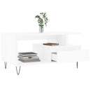 sofabord 90x49x45 cm konstrueret træ hvid