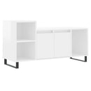 tv-bord 100x35x55 cm konstrueret træ hvid højglans