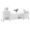 tv-bord 160x35x55 cm konstrueret træ hvid højglans