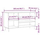 skoreol 102x36x60 cm konstrueret træ hvid