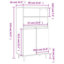 skab 60x36x110 cm konstrueret træ Røget egetræ