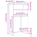 skab 60x36x110 cm konstrueret træ Sonoma-eg