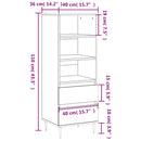 skab 40x36x110 cm konstrueret træ Sonoma-eg