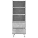 skab 40x36x110 cm konstrueret træ betongrå
