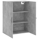 vægskab 69,5x34x90 cm konstrueret træ betongrå