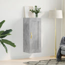 vægskab 34,5x34x90 cm konstrueret træ betongrå