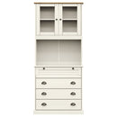 skænk VIGO 80x40x176 cm massivt fyrretræ hvid