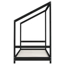 sengeramme til juniorseng 90x200 cm massivt fyrretræ sort