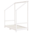 sengeramme til juniorseng 70x140 cm massivt fyrretræ hvid