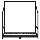 sengeramme til juniorseng 70x140 cm massivt fyrretræ sort
