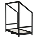 sengeramme til juniorseng 70x140 cm massivt fyrretræ sort