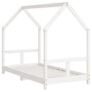 sengeramme til juniorseng 80x160 cm massivt fyrretræ hvid