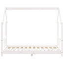 sengeramme til juniorseng 80x160 cm massivt fyrretræ hvid