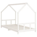 sengeramme til juniorseng 90x190 cm massivt fyrretræ hvid