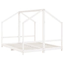 sengeramme til juniorseng 2x(80x200) cm massivt fyrretræ hvid