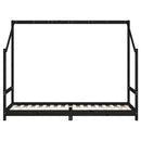 sengeramme til juniorseng 2x(80x200) cm massivt fyrretræ sort