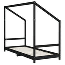 sengeramme til juniorseng 2x(80x200) cm massivt fyrretræ sort