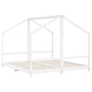 sengeramme til juniorseng 2x(90x200) cm massivt fyrretræ hvid