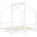 sengeramme til juniorseng 2x(70x140) cm massivt fyrretræ hvid