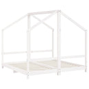 sengeramme til juniorseng 2x(80x160) cm massivt fyrretræ hvid