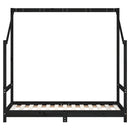 sengeramme til juniorseng 2(80x160) cm massivt fyrretræ sort