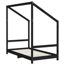 sengeramme til juniorseng 2(80x160) cm massivt fyrretræ sort
