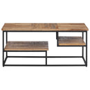 sofabord 90x50x39 cm massivt genbrugsteak