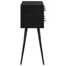 konsolbord med skuffer 116x30x76 cm massivt genbrugsteak