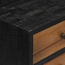 konsolbord med skuffer 116x30x76 cm massivt genbrugsteak