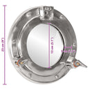 koøjespejl diam. 23 cm væghængt aluminium og glas
