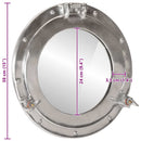koøjespejl diam. 38 cm væghængt aluminium og glas
