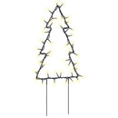 juledekoration med jordspyd juletræsform 3 stk. 50 LED'er 30 cm
