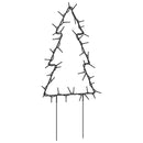 juledekoration med jordspyd juletræsform 3 stk. 50 LED'er 30 cm