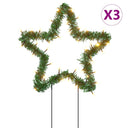 julestjerne med jordspyd 3 stk. 50 LED'er 29 cm