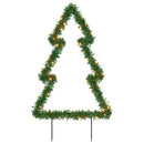 juledekoration med jordspyd juletræsfigur 80 LED'er 60 cm
