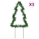 juledekoration med jordspyd juletræsform 3 stk. 50 LED'er 30 cm