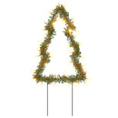 juledekoration med jordspyd juletræsform 3 stk. 50 LED'er 30 cm