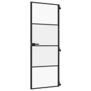 dør 76x201,5 cm hærdet glas og aluminium sort