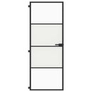 dør 76x201,5 cm hærdet glas og aluminium sort