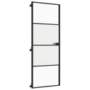 dør 76x201,5 cm hærdet glas og aluminium sort
