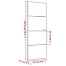 dør 76x201,5 cm hærdet glas og aluminium sort